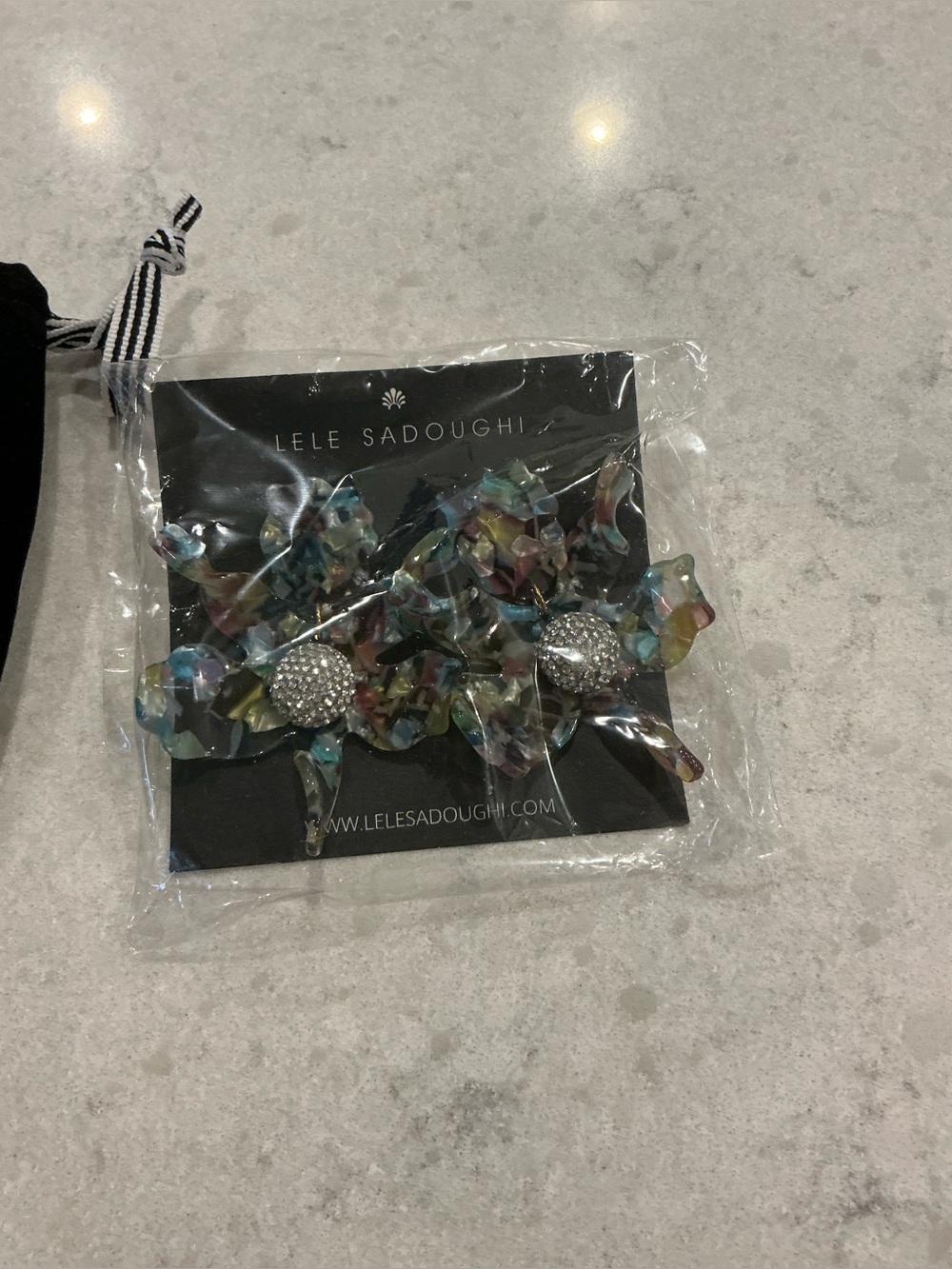 Lele Sadoughi Multicolor Floral Acetate Statement Earrings NO OFFERS
